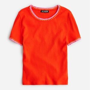 Closet closing! ✨

J.Crew Orange Short Sleeve Ribbed Tee with Pink Trim